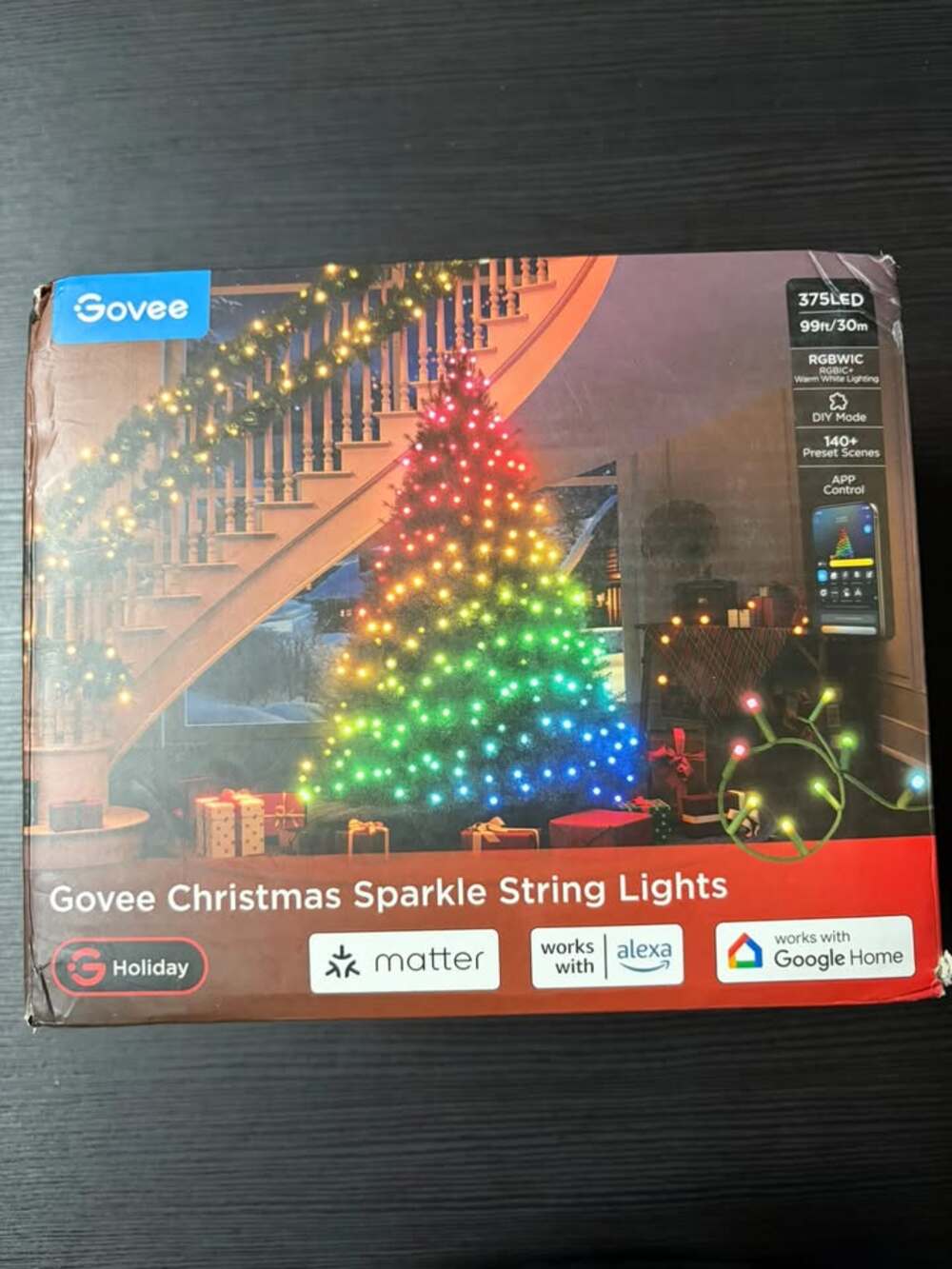 Govee Christmas Sparkle String Lights 99FT RGBWIC 375 LEDs (Sealed)
